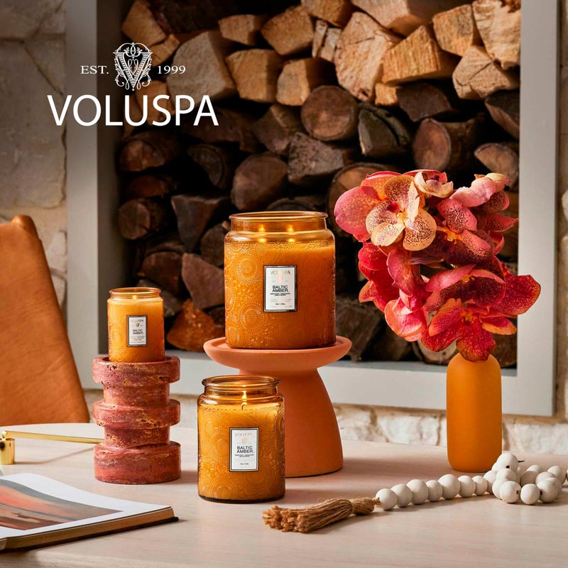 Voluspa Baltic Amber Candle, 18 oz, Coconut Wax Blend, Scented Candles for Home, 100 Hour Burn Time, Candle Jar - Image 5